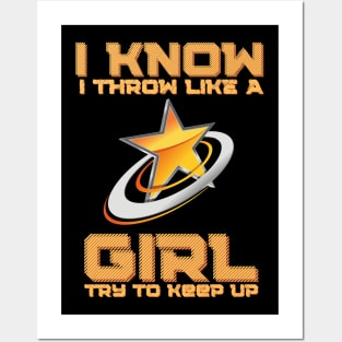 I Know I Throw Like A Girl Try To Keep Up, Frisbee Girl Posters and Art